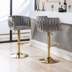 Velvet Cream Chrome Barstool Wayfair